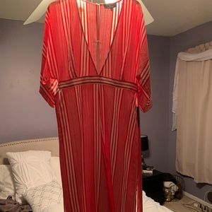 Lulus Red Striped Jumpsuit